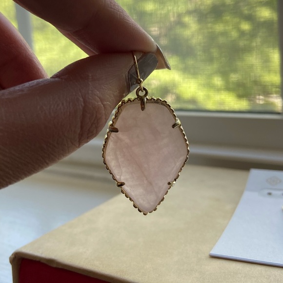 Kendra Scott Rose Quartz Corley Earrings - Picture 6 of 7